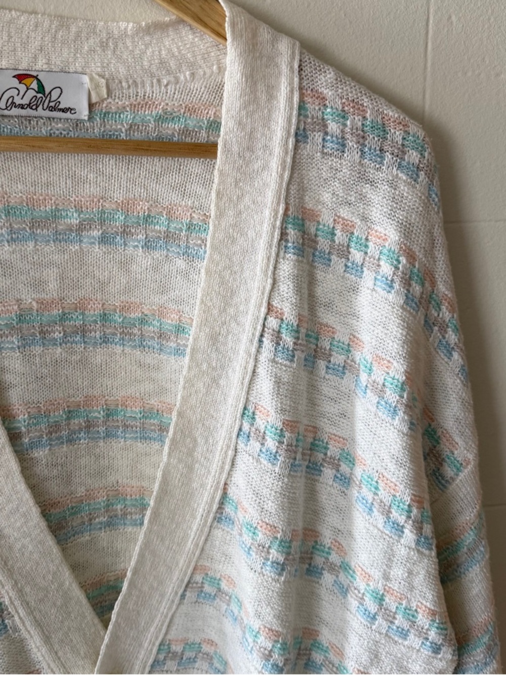 Arnold Palmer | Cozy Cardigan Pastel Knit Cottagecore Button Front | Large - Picture 2 of 9